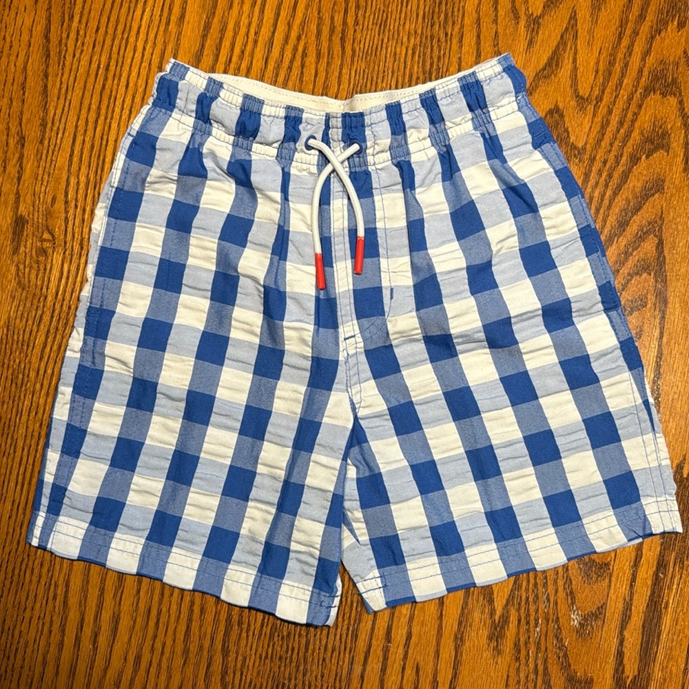 Cat & Jack Blue and White Checkered Swim Trunks
